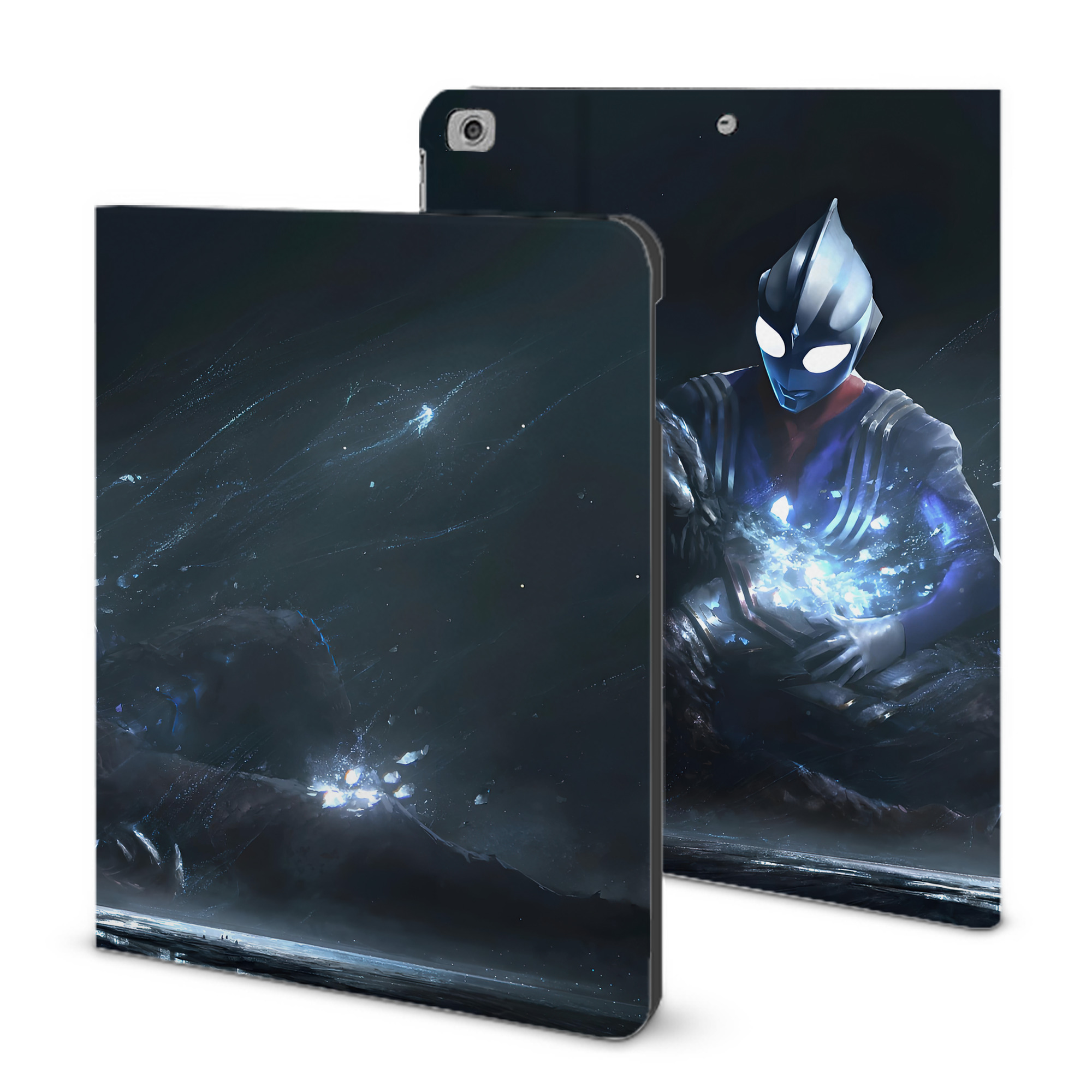 （画像用） ウルトラマン Ultraman IPad ケース ブック型 PUレザー TPU 耐衝撃 軽量 薄型 ペン収納なし 全面保護 IPad 各モデル対応